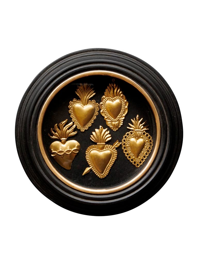 QUADRO ROTONDO CON 5 EX VOTO DORATI – 40308