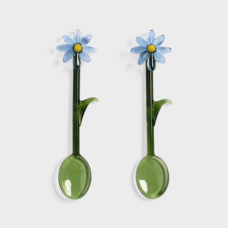 SET/2 CUCCHIAINI VETRO SPOON FLORA